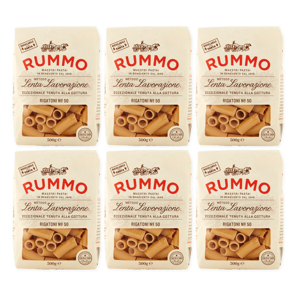 Rigatoni N.50 mit Bronzebeschichtung | 6x500g | Rummo