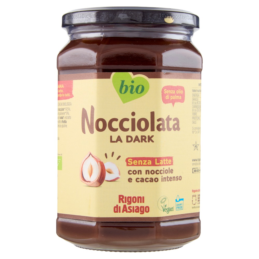 Haselnusscreme ohne Palmöl MILCHFREI "Nocciolata" | 650g | Rigoni di Asiago
