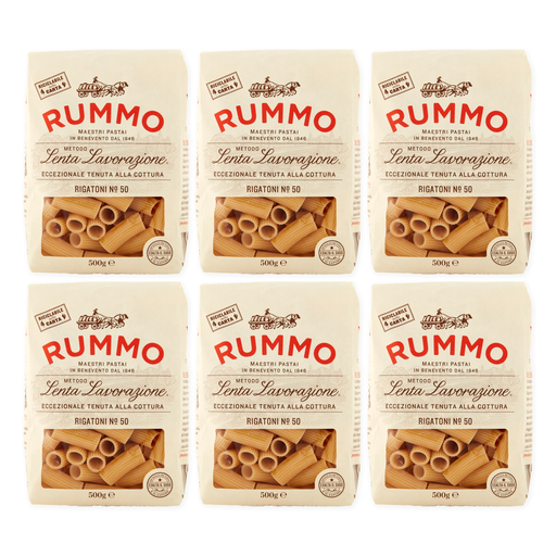 [0E-757A-79CC] Rigatoni N.50 mit Bronzebeschichtung | 6x500g | Rummo