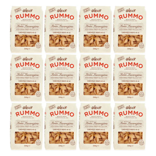 [C2-D1C0-5D48] Conchiglie Rigate N.42 mit Bronzebeschichtung | 12x500g | Rummo