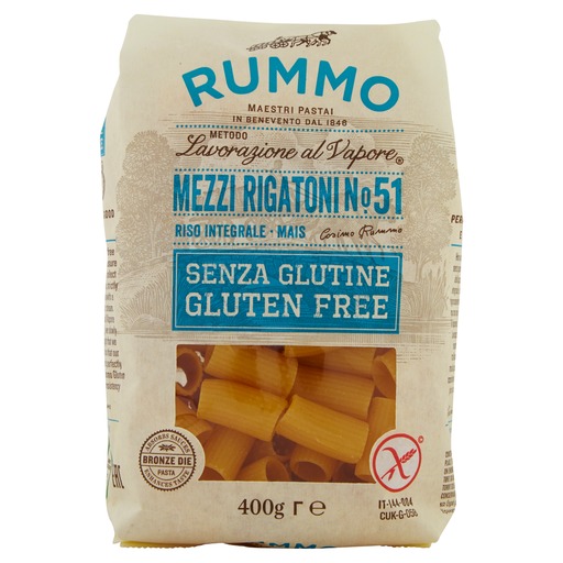 [WX-T7XE-NKPG] Glutenfreie Pasta Mezzi Rigatoni N.51 | 400g | Rummo